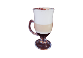 Mocaccino caliente con cacao espolvoreado encima